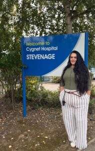Jade outside Cygnet Hospital Stevenage
